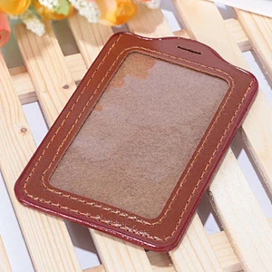 Custom both sides pu leather card holder for meeting