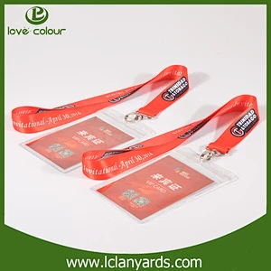 High quality transparent PVC business card holder with neck strap