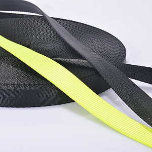 Custom 3/8 inch solid color wholesale nylon black fabric ribbon