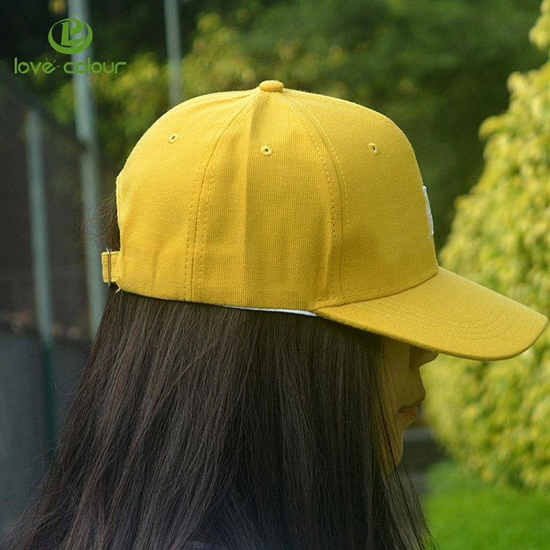 Customized yellow color embroidered sport baseball hat for sale