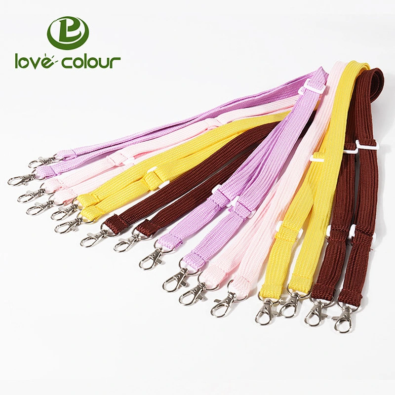 Custom polyester tube blank lanyard strap with two hooks