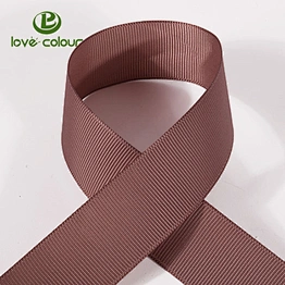 Polyester brown pure color grosgrain packing ribbon