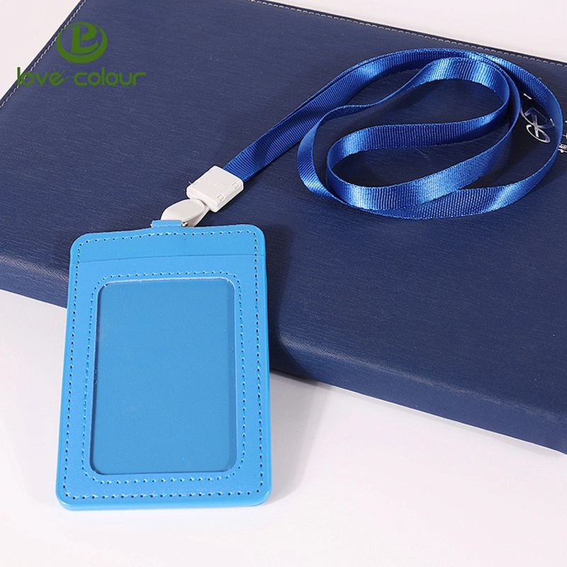 Custom waterproof business pu name punch id badge card holder