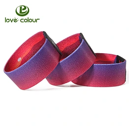 Good quality reusable festival bracelet elastic fabric wristband with custom logo
