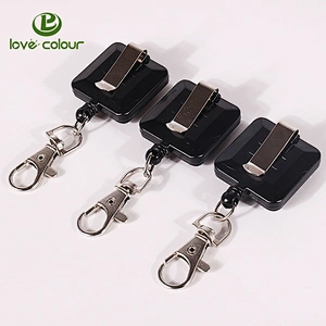 Custom black id badge reel retractable badge holder