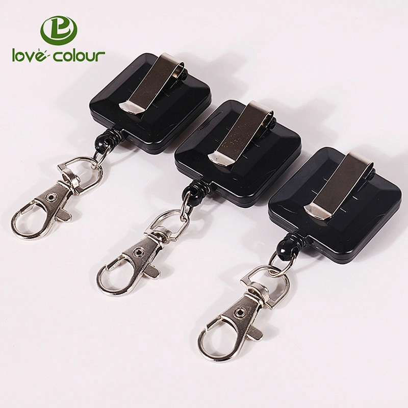 Custom black id badge reel retractable badge holder