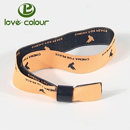Custom environment friendly polyester fabric bracelet and wristbands for entrance ticket