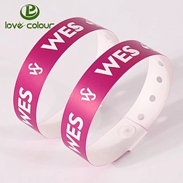 Custom Printed PVC Vinyl Wristband/One Off Wrist band For Ticket