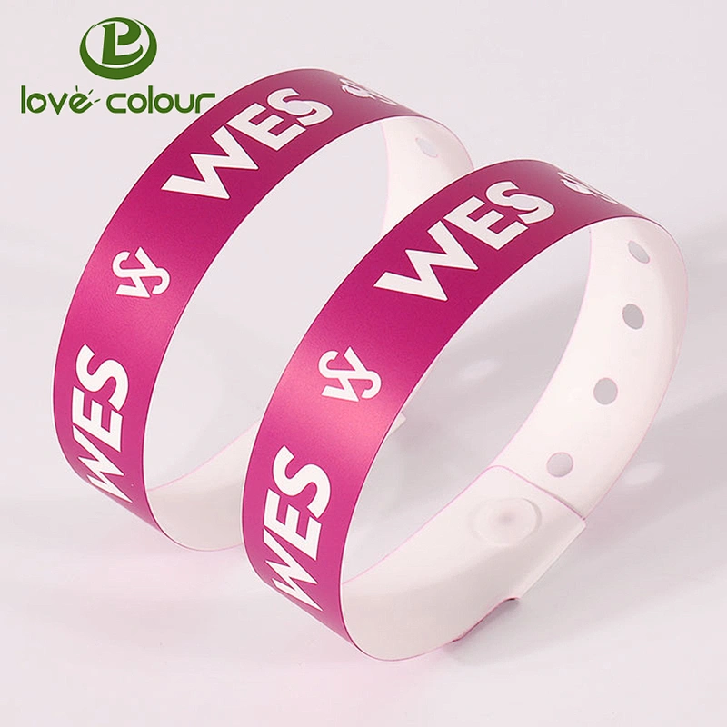 Custom Printed PVC Vinyl Wristband/One Off Wrist band For Ticket