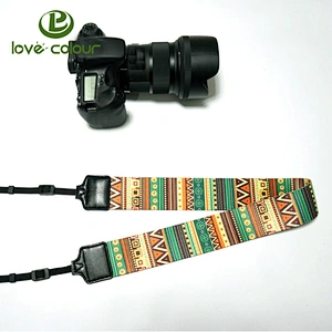 High quality custom polyester national style cute cartoon camera shoulder strap