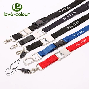 China Factory Wholesale Polyester Beer Bottle Opener Lanyard Strap