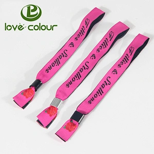 Custom activity decorative polyester cloth woven embroidery wristband bracelet