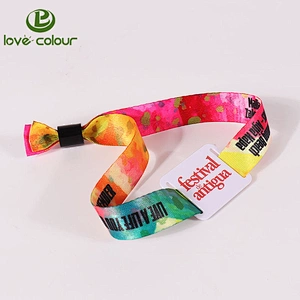 Custom polyester printed cloth concert wristbands with NFC Tag