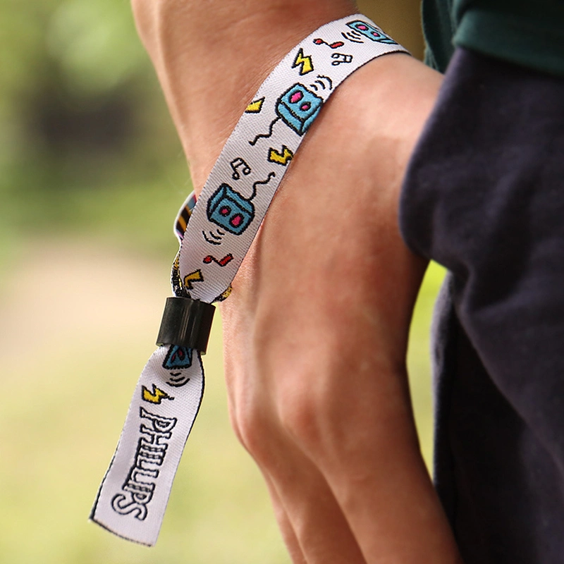 Custom fabric wrist band for event / festival woven wristband