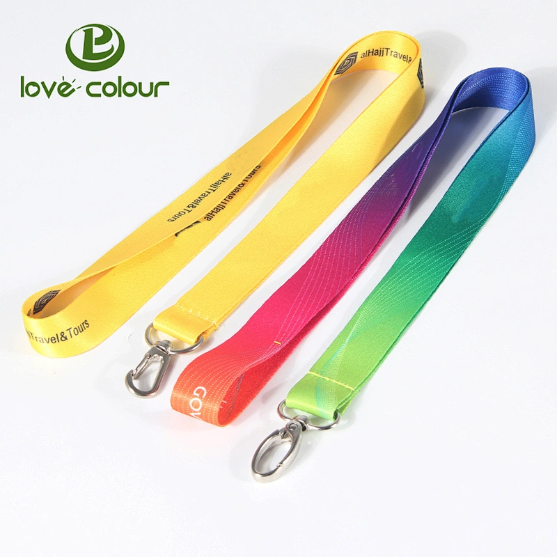 Custom polyester printing logo red color straps lanyard for activity