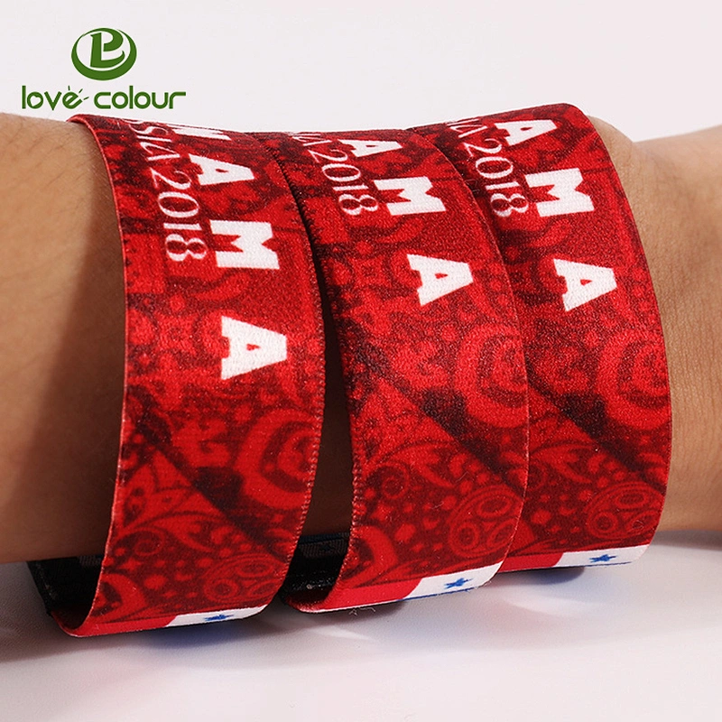 Custom fabric Christmas stretchy elastic wristband
