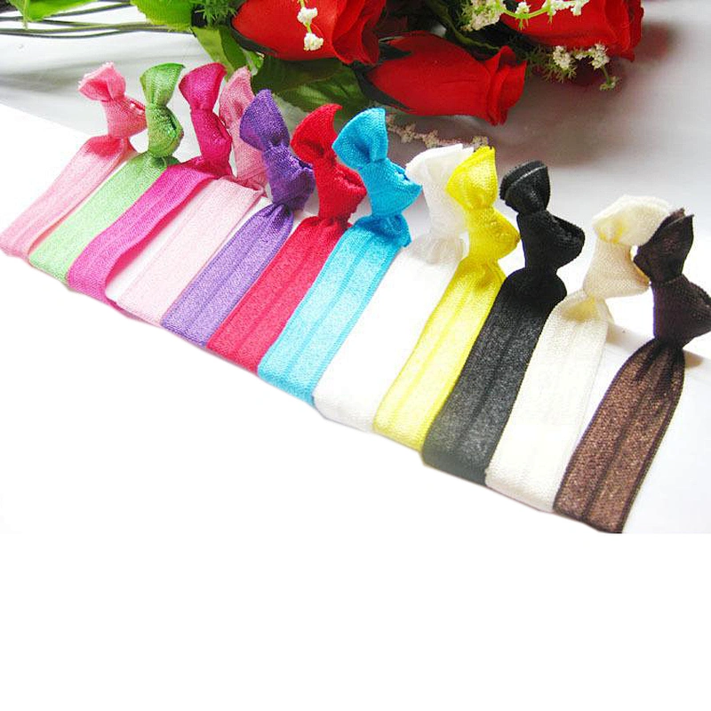 Wholesale Colorful Knotted Ribbon Elastic Hair Tie Hairband Holder Bracelet