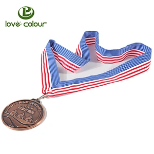 Wholesales Basketball Victory Medal Ribbon in Flag Color