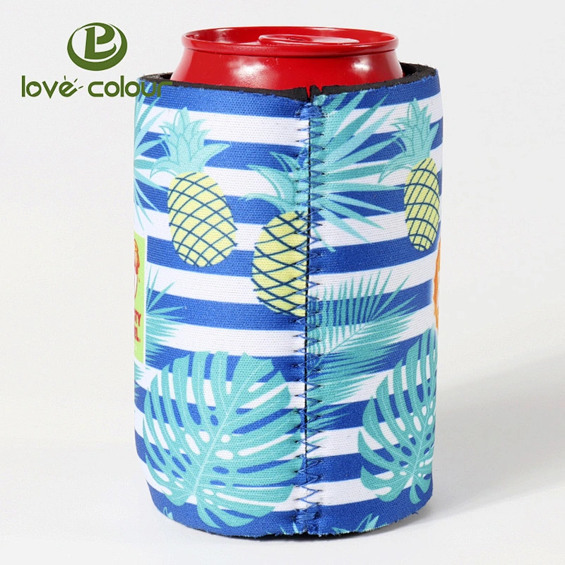 Custom Christmas theme Insulated Neoprene beer can cooler holder with fashion print
