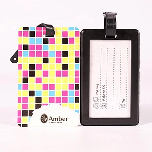 Standard size custom pvc plastic luggage tags