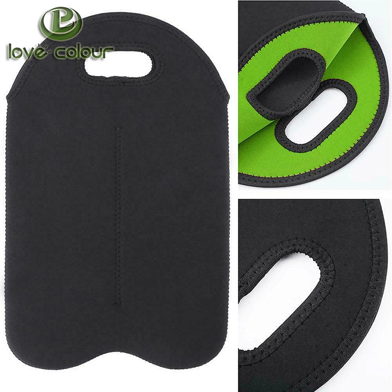 Factory custom double neoprene tote 2 pack wine cooler 2 bottle cooler bag sleeve
