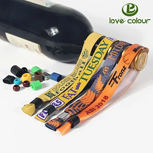 Custom polyester fabric wristband with woven or heat transfer printed logo
