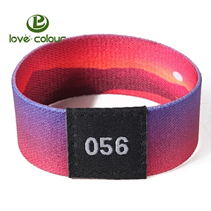 Soft polyester custom elastic wristband with printing logo for party
