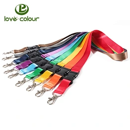 Polyester solid color custom lanyard/ badge id card neck strap