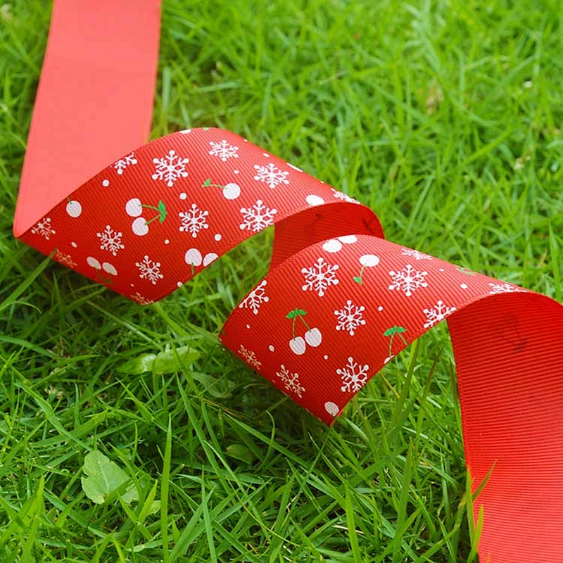 Wholesale polyester merry christmas grosgrain ribbon