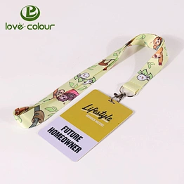 Fashionable bright color cartoon character polyester lanyard and badge holders
