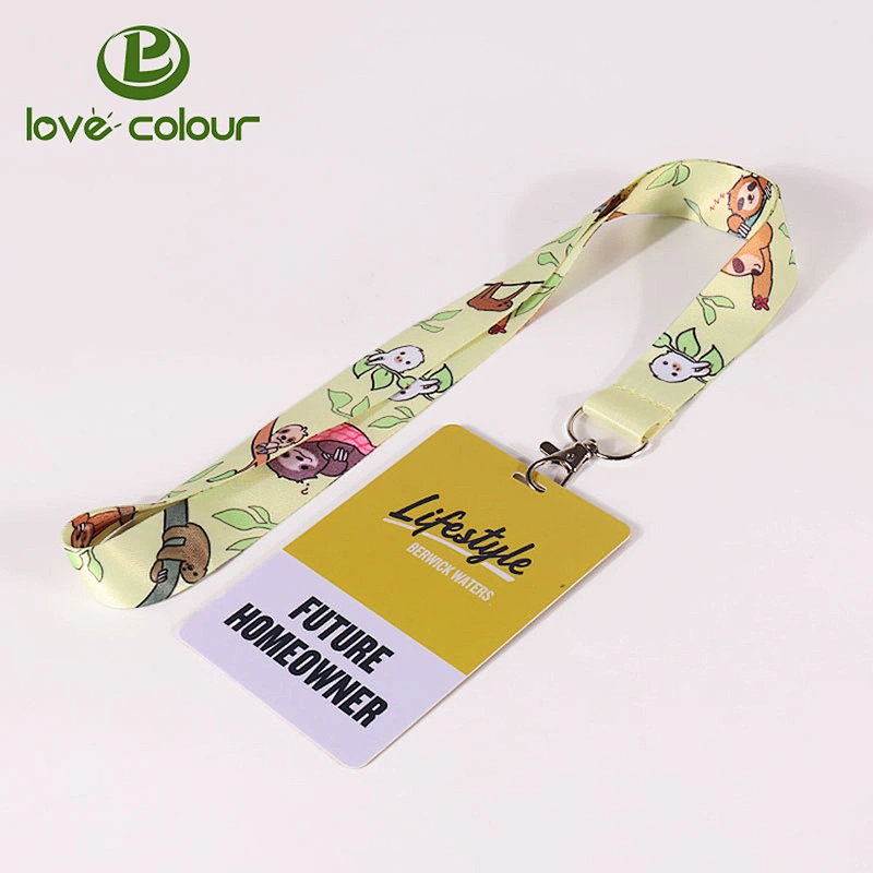 Fashionable bright color cartoon character polyester lanyard and badge holders