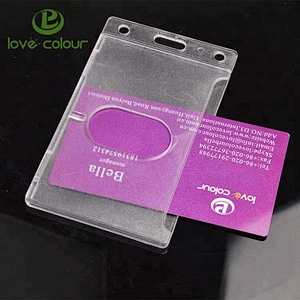 Custom blank double sided plastic badge holder