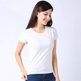 Unisex O-Neck Short Sleeve T-Shirt For Promotion White Color