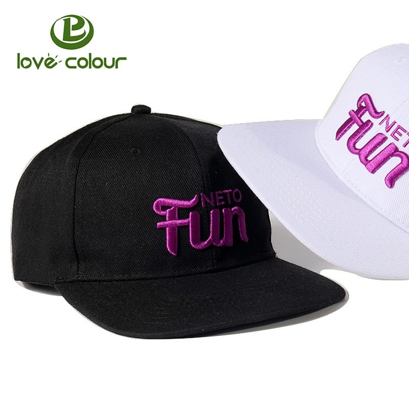 Custom black plain snapbacks caps Hip-hop flat brim hat