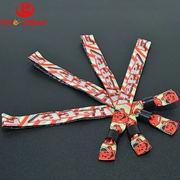 Polyester Custom Gifts Personalized Embroidered Fabric Wristbands For Charity