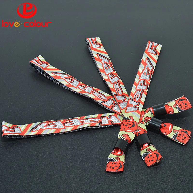 Polyester Custom Gifts Personalized Embroidered Fabric Wristbands For Charity