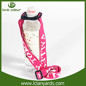 Cute functional polyester lanyard water bottle carrying strap