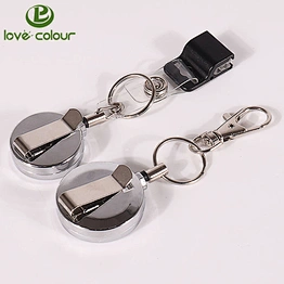 Detachable ID Badge Reel Metal Clip and Key Ring