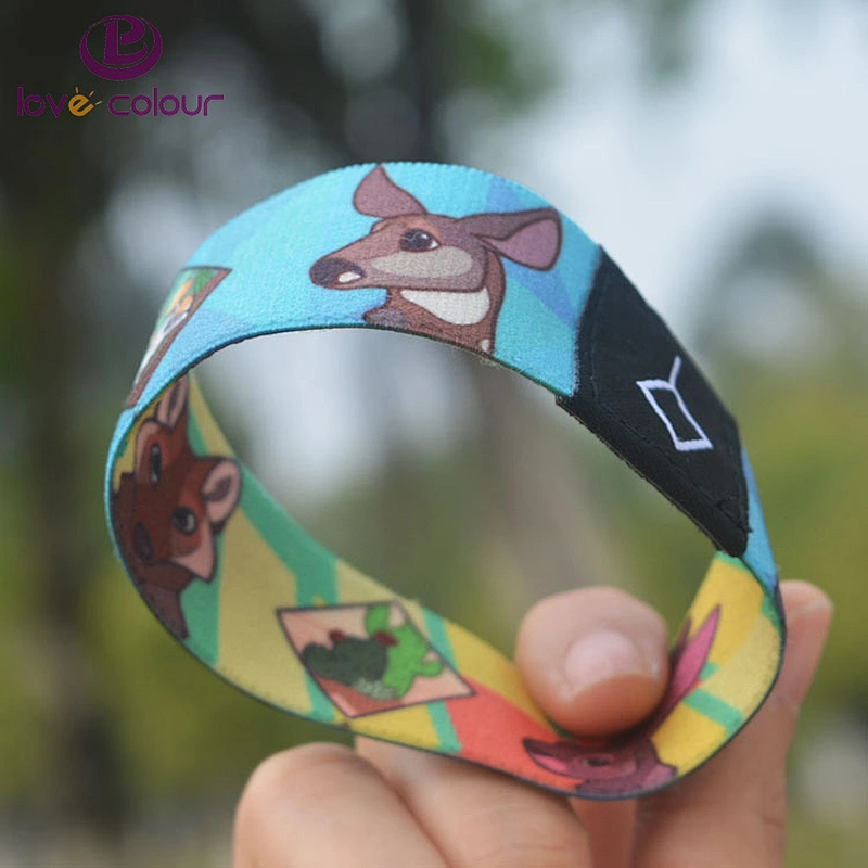 Custom printing polyester elastic wristband for sport event