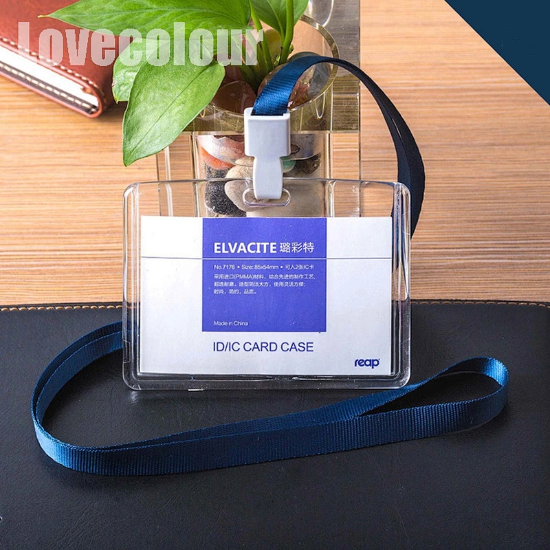 Custom hard plastic work id card holder lanyard for event promotion