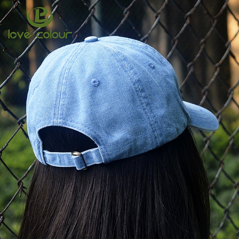 Custom adjustable girl jean baseball hat with rose logo