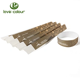 Promotional items customized vinyl paper wristband with printing logo