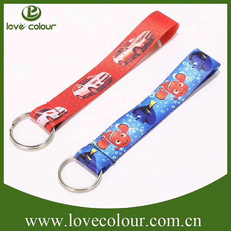 The factory direct sale short nylon keychain lanyard
