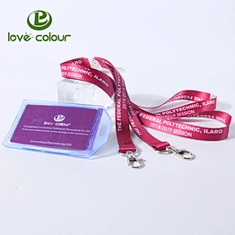 Fashion polyester printing id lanyard with card holder badge