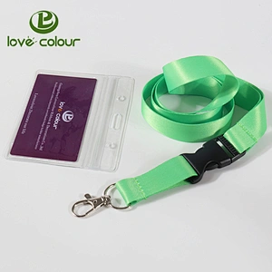 Vertical Or Horizontal Plastic Thick Soft PVC ID Name Card Holder with Lanyard Promotion