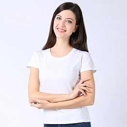 T-shirt Round Neck Cotton  White Short Sleeve T Shirt