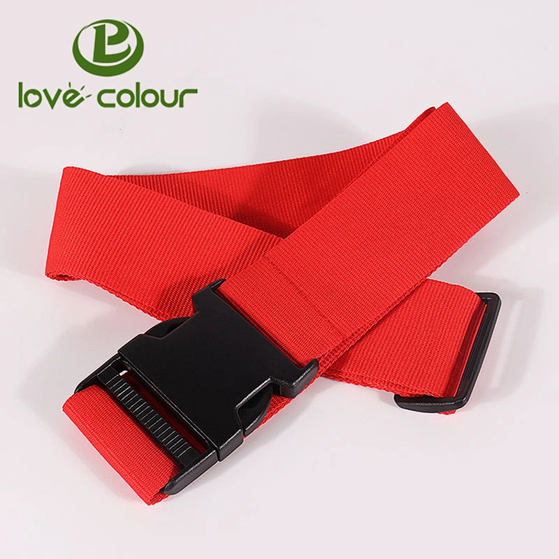 Travel printing logo full color luggage strap with safety lock