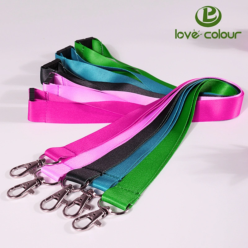 Hot selling Custom Black Polyester Cheap Plain lanyards