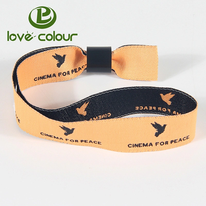 Guangzhou factory polyester custom textile cloth wristband