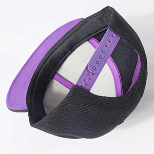 Custom Unisex black/ white Flat Adjustable Flat Snapback Baseball Cap
